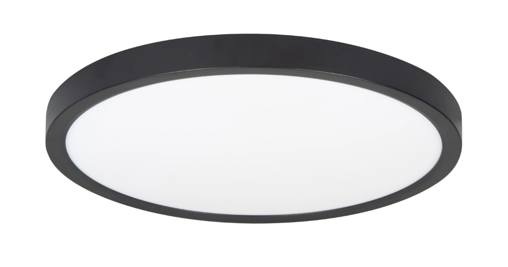 Zwarte plafondlamp Piatto Ø 23,5cm