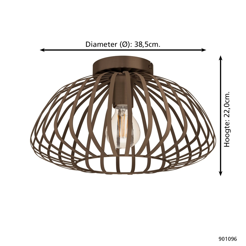 Bronzen plafondlamp Espinal Ø 38,5cm - 1x E27 Eglo 9008606312573