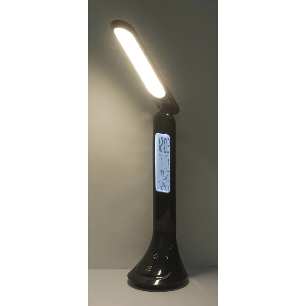 Bureaulamp Tyrell zwart met klok Globo 9007371379033