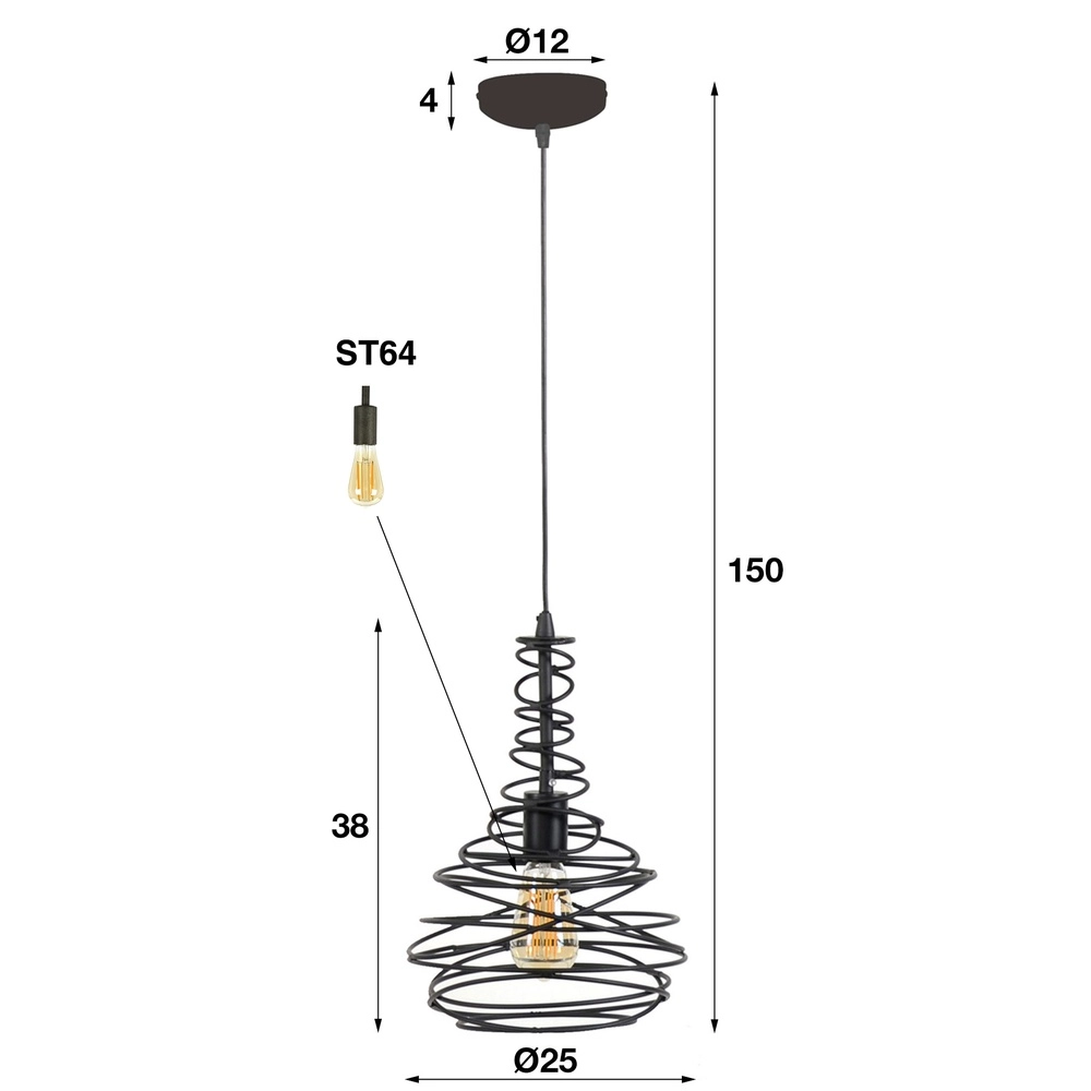 Draad hanglamp Ø 25cm Spinn 1x E27 Lyora 8716803513044