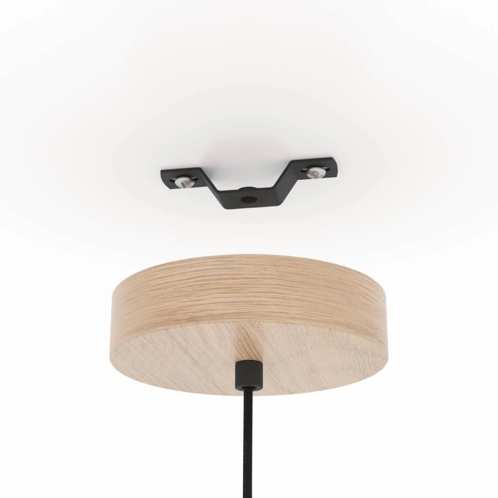 Houten plafondlamp Hontongas met beige kap Stars of Light 9008606274628