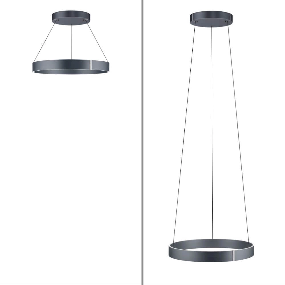 Ronde hanglamp Pure E-Clipse grijs Ø 70cm Paul Neuhaus 4012248372340