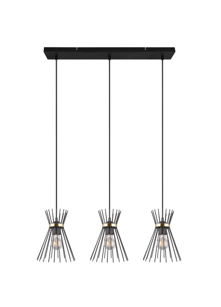 Hanglamp Rod design zwart 3-lichts Hanglamp Rod design zwart 3-lichts
