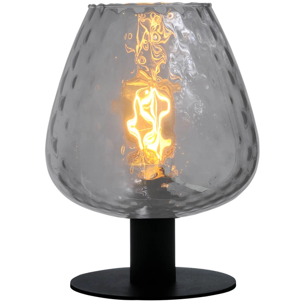Tafellamp Porto met Diamond smoke glas Tafellamp Porto met Diamond smoke glas