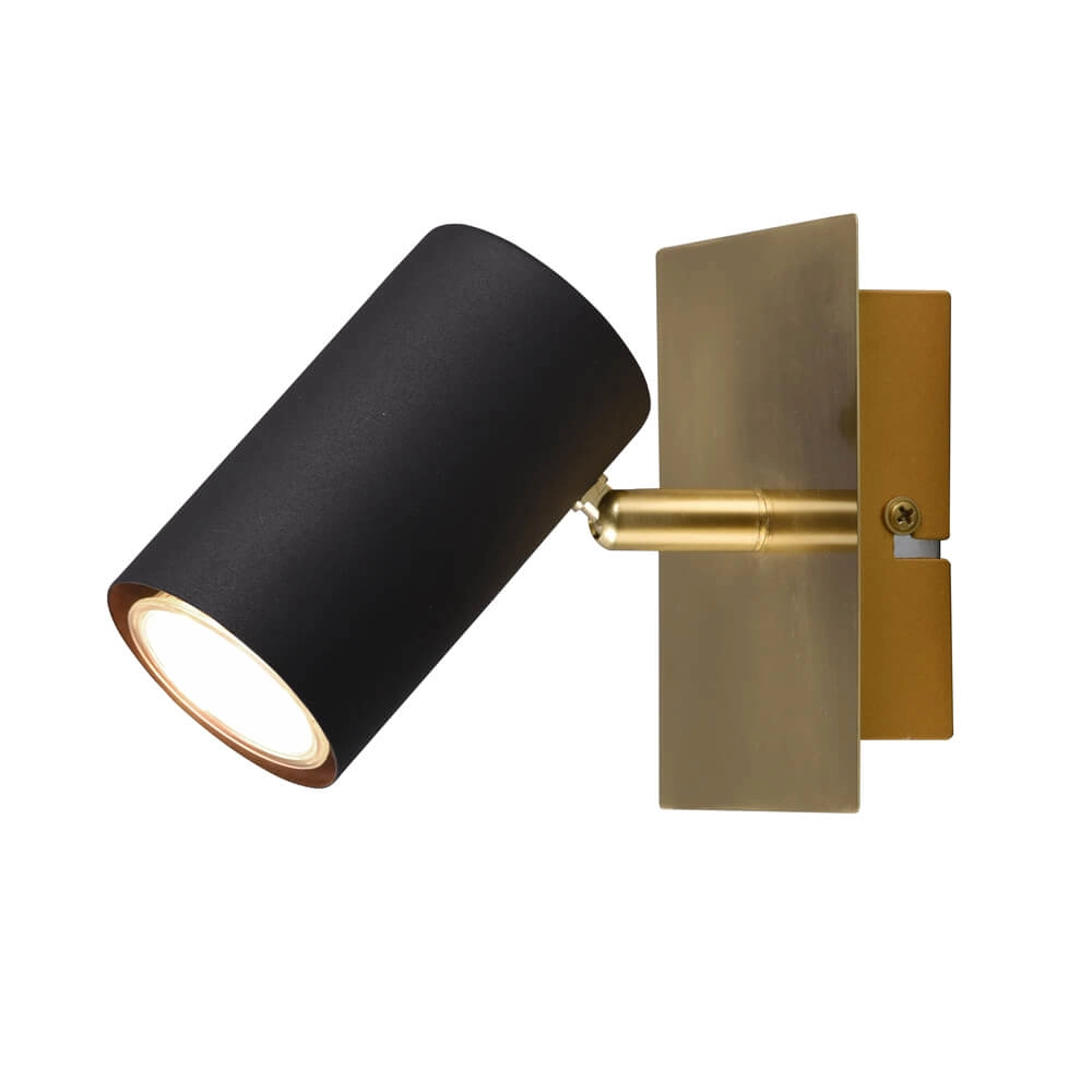 Wandspot Marley zwart met goud
