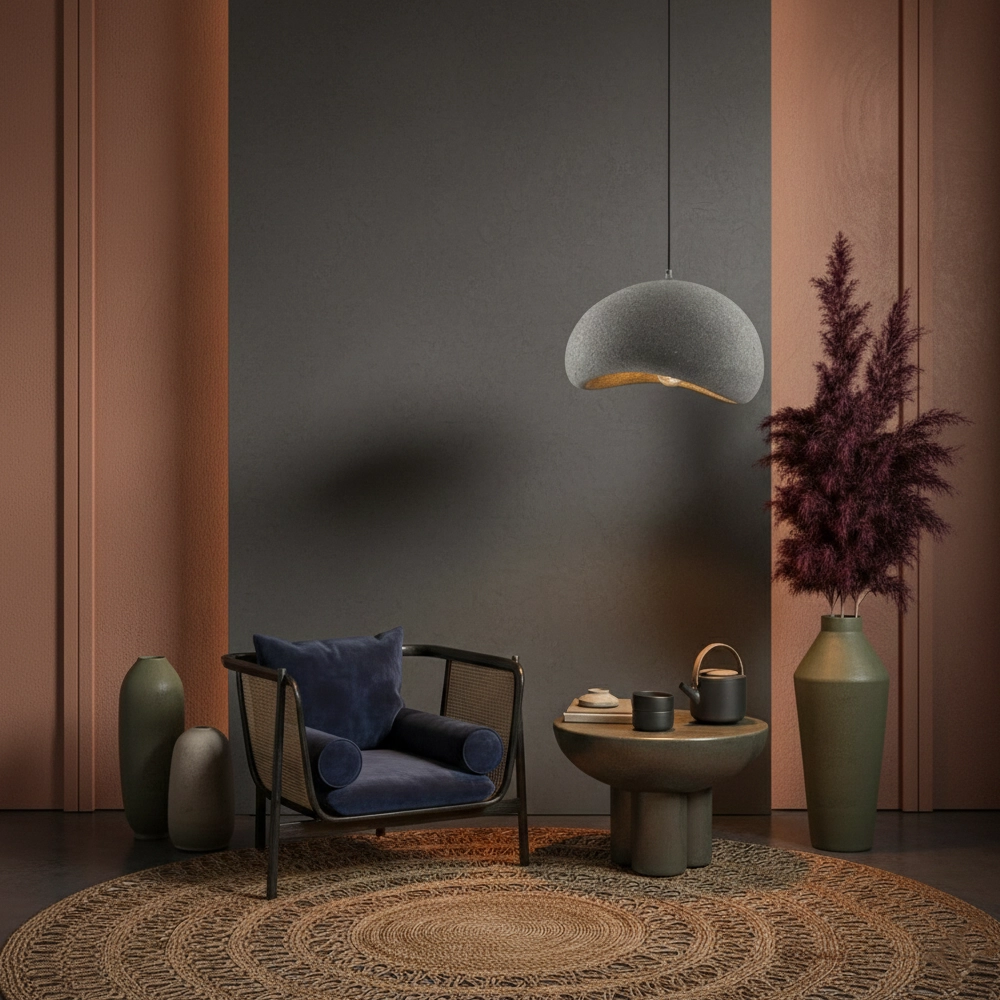 Natuurlijke hanglamp Aere grijs 50cm