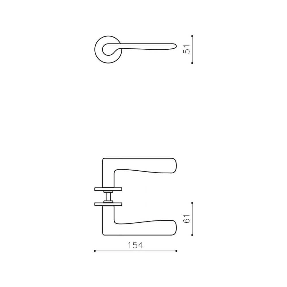 Deurklink Plume op rozet chroom Olivari 8714186511718