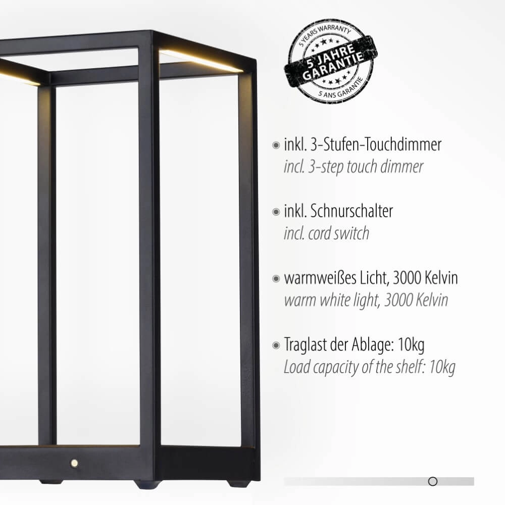 Strakke tafellamp Contura zwart Paul Neuhaus 4012248359419