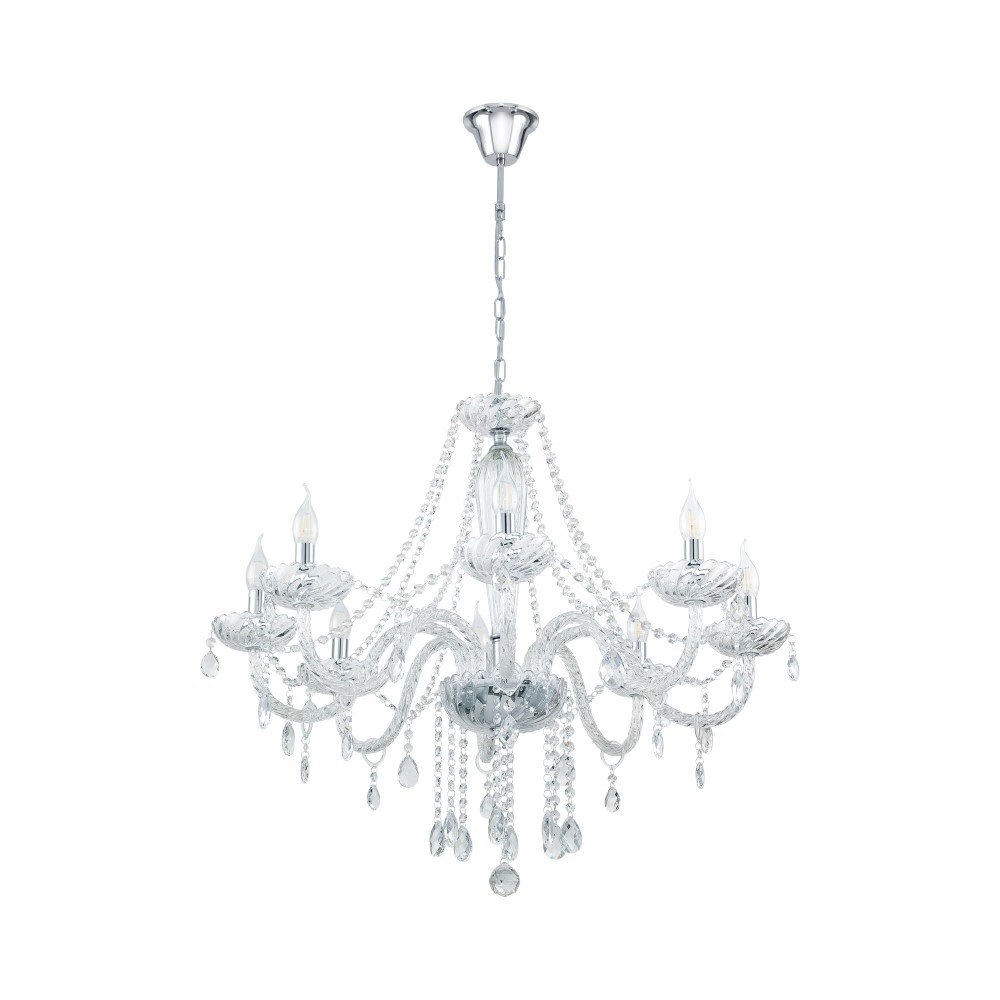 Kroonluchter Basilano 1 82cm 8-lichts grijs Kroonluchter Basilano 1 82cm 8-lichts grijs