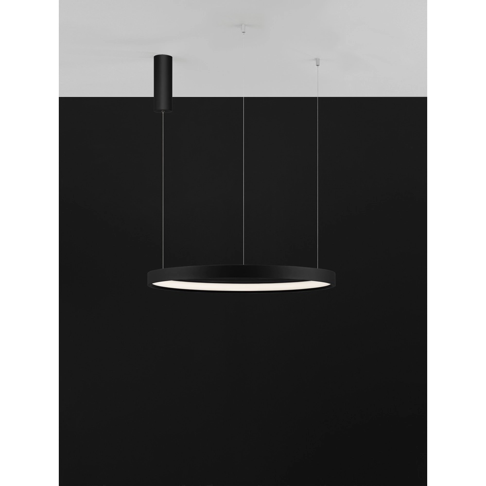 Ronde hanglamp Perrine zwart Ø 60cm Lyora 5212017438416