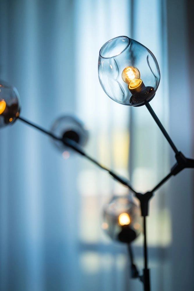 Design vloerlamp Lime 5-lichts zwart met smoke glas ETH 8720195300748