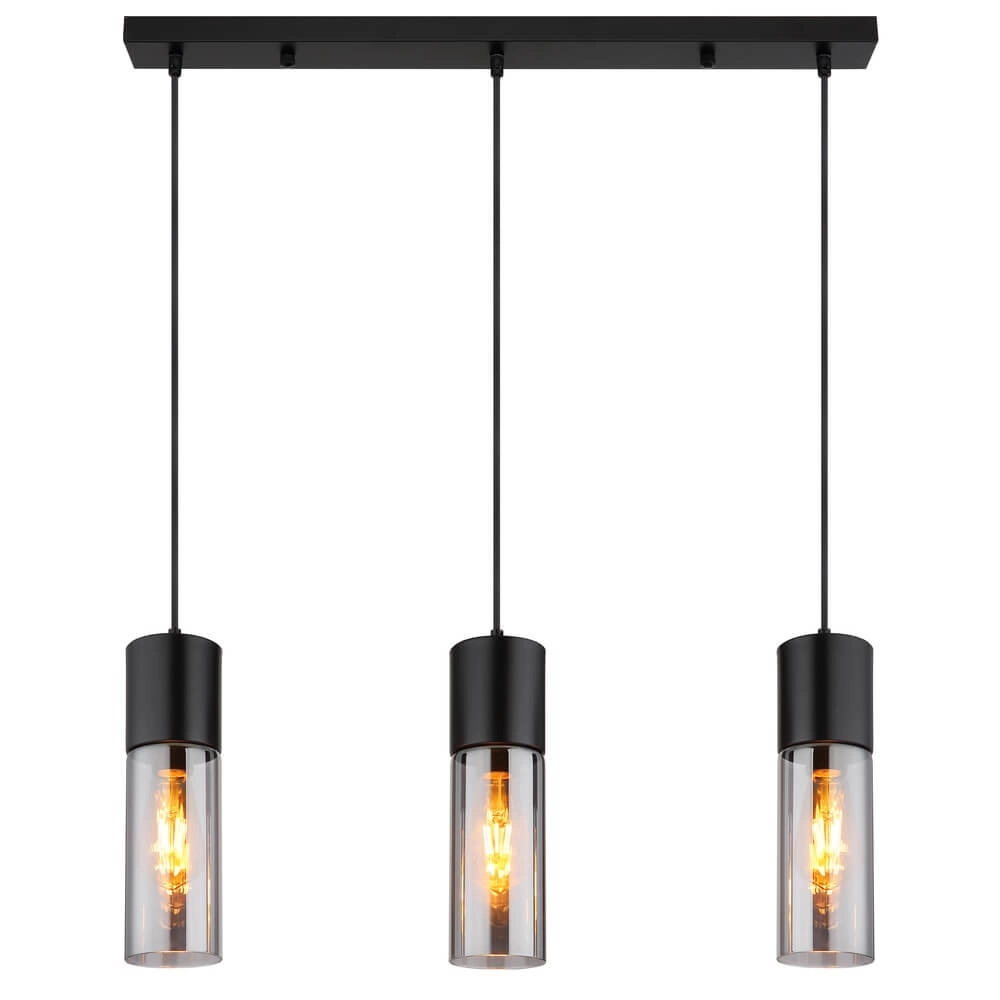 Strakke hanglamp Annika 3-lichts zwart Globo 9007371478170