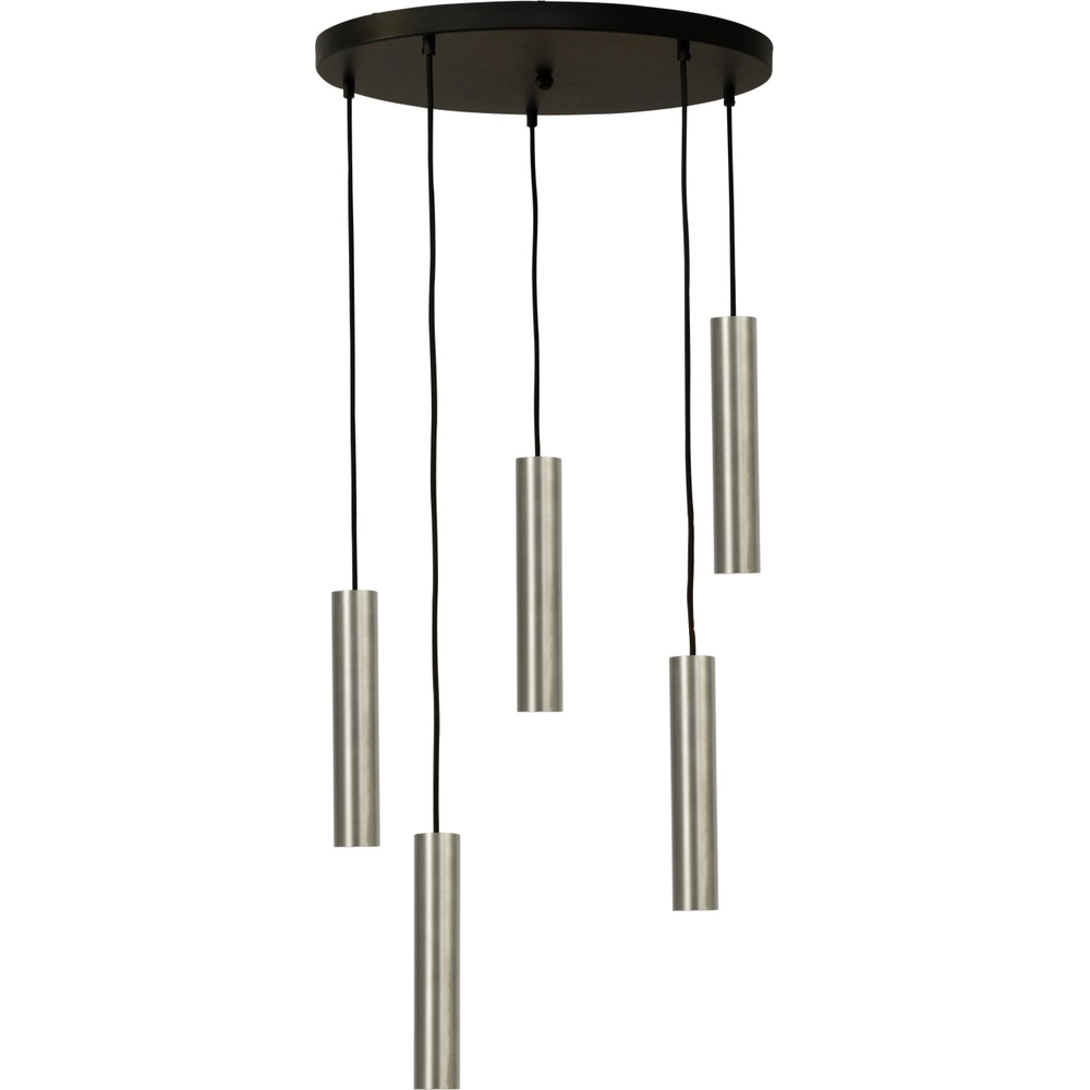 Hanglamp Run Ø50 ronde plaat - 5x GU10 - nikkel mat