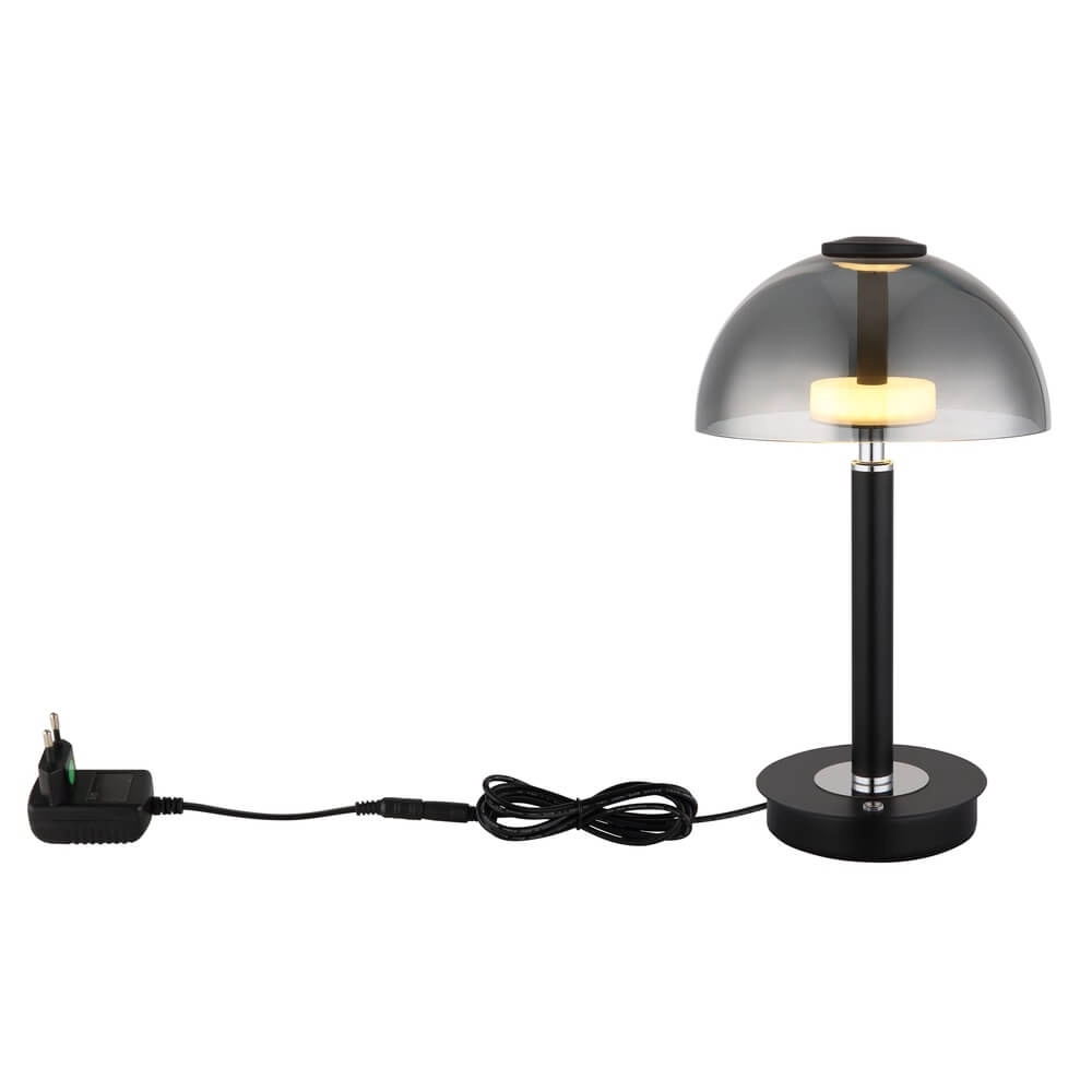 Tafellamp Uldin zwart met smoke glas Globo 9007371468720