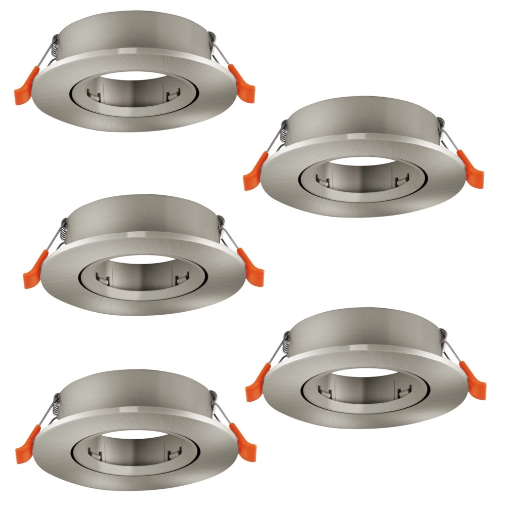 Set van 5 inbouwspots Barranco nikkel Ø 9cm