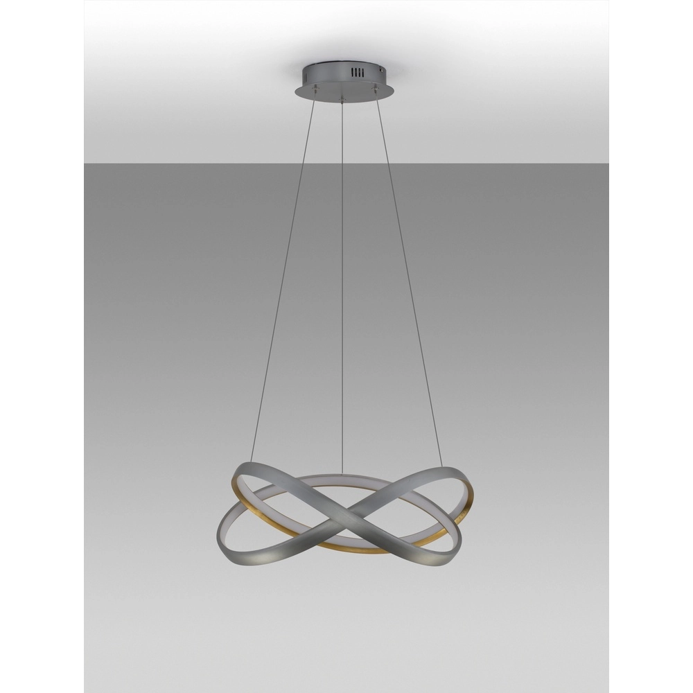 Design hanglamp Odrey zilvergrijs met goud Lyora 5212017444745