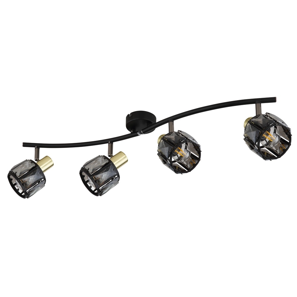 4-lichts plafondlamp Indiana zwart Globo 9007371443055