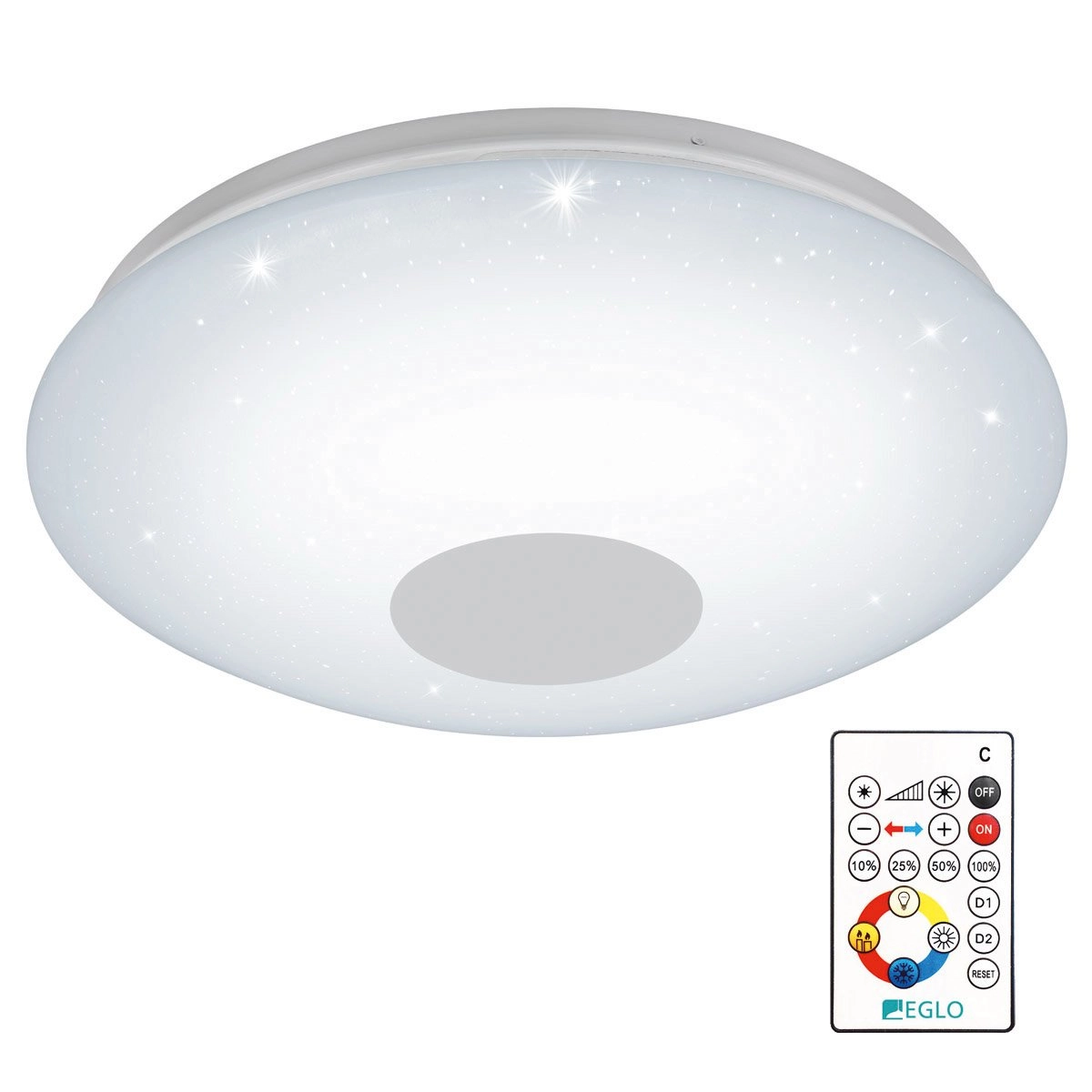 Plafonniere Voltago 2 RGB Crystal rond 60cm wit Plafonniere Voltago 2 RGB Crystal rond 60cm wit