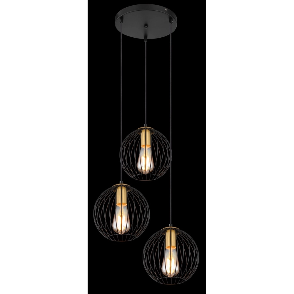 Zwarte draadlamp Eusebius design Globo 9007371419784