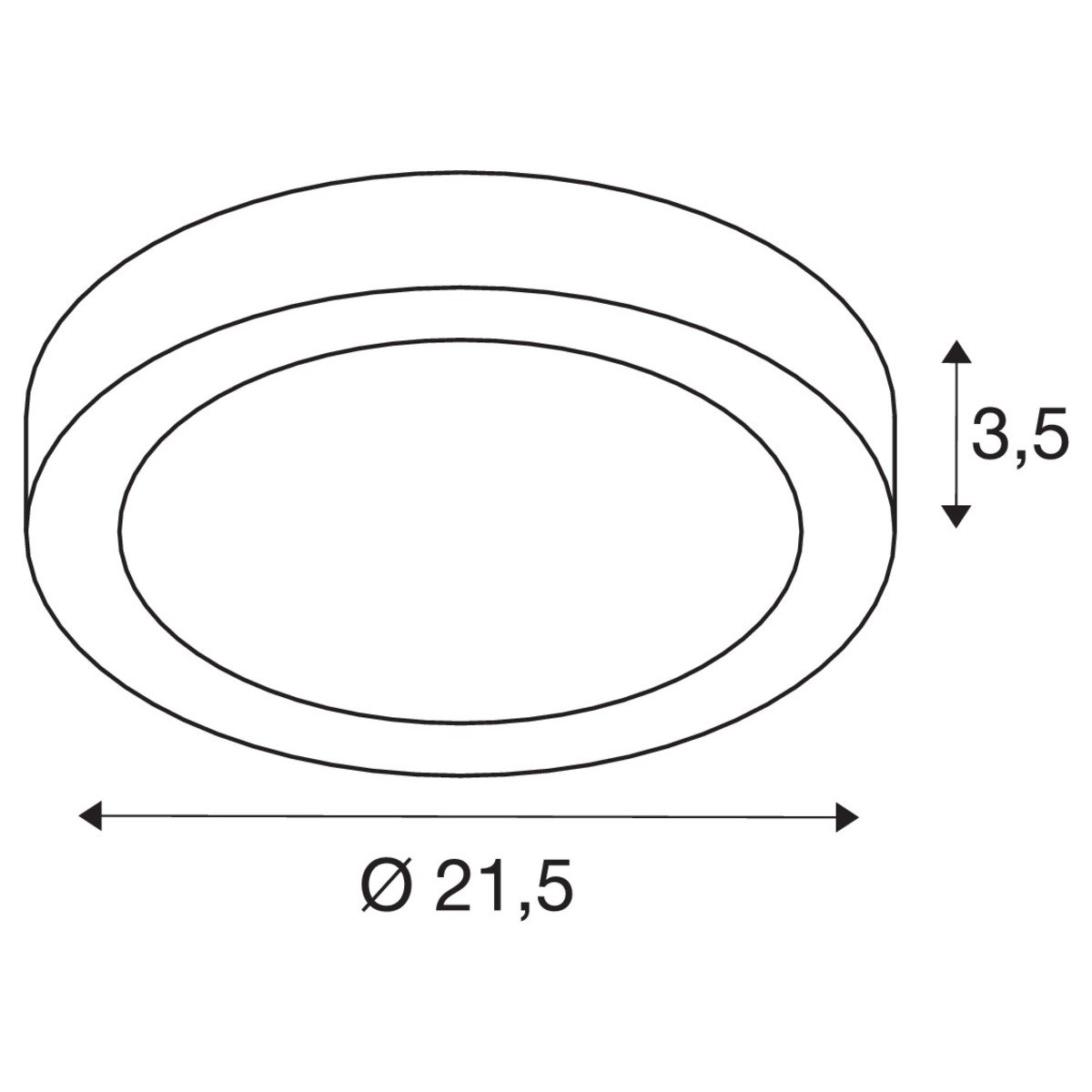 Ø 21,5cm plafonnière Senser 4000K SLV 4024163248525