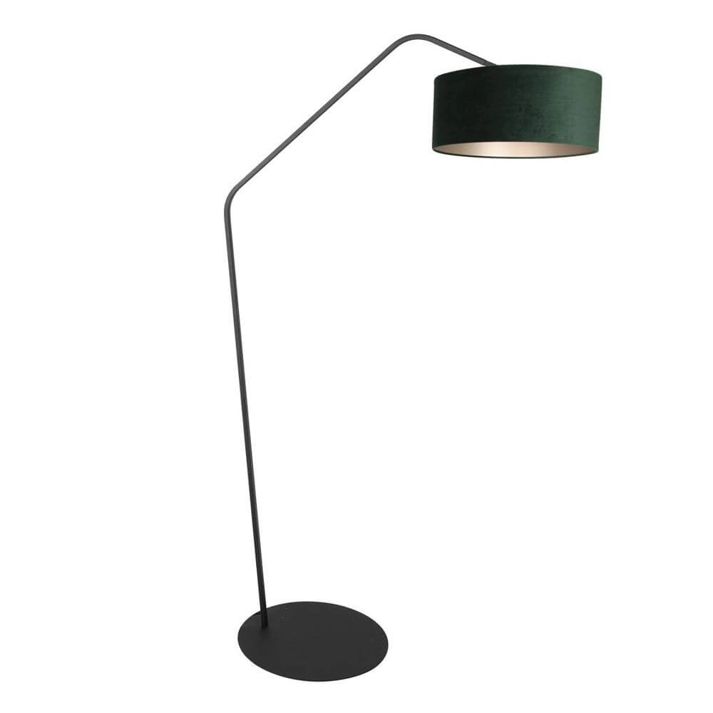 Vloerlamp Zig-Zag zwart met groene kap Ø 50cm