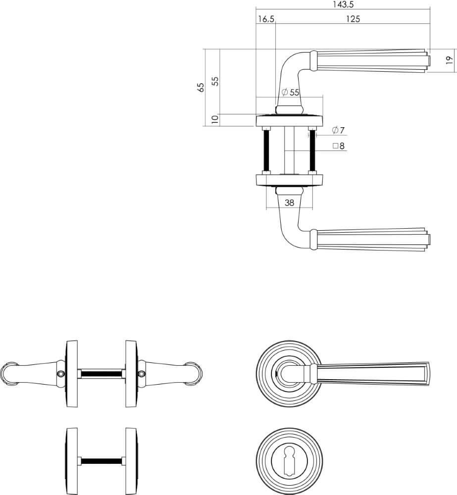 Landelijke deurklink Bellevue oud grijs Intersteel 8714186392751