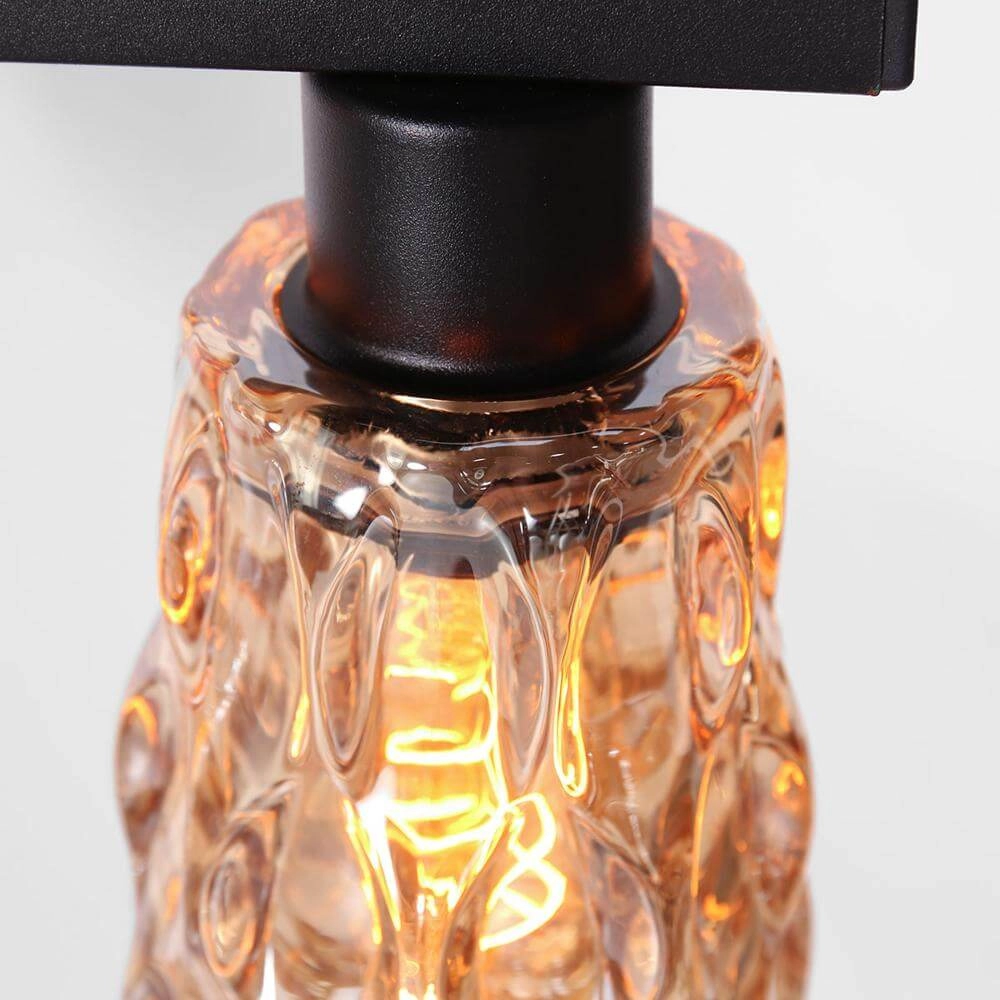 Hanglamp 3-lichts Vidrio zwart met amber glas Steinhauer 8712746173727