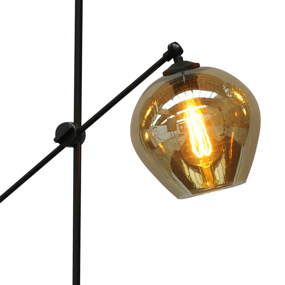 Verstelbare vloerlamp Quinto Smoke met smoke glas Masterlight 8718121220055