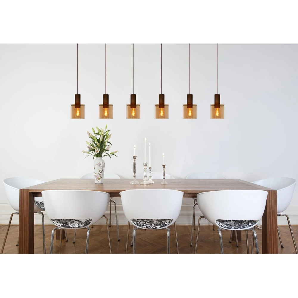 Hanglamp Toledo 3-lichts amber glas Lucide 5411212740854