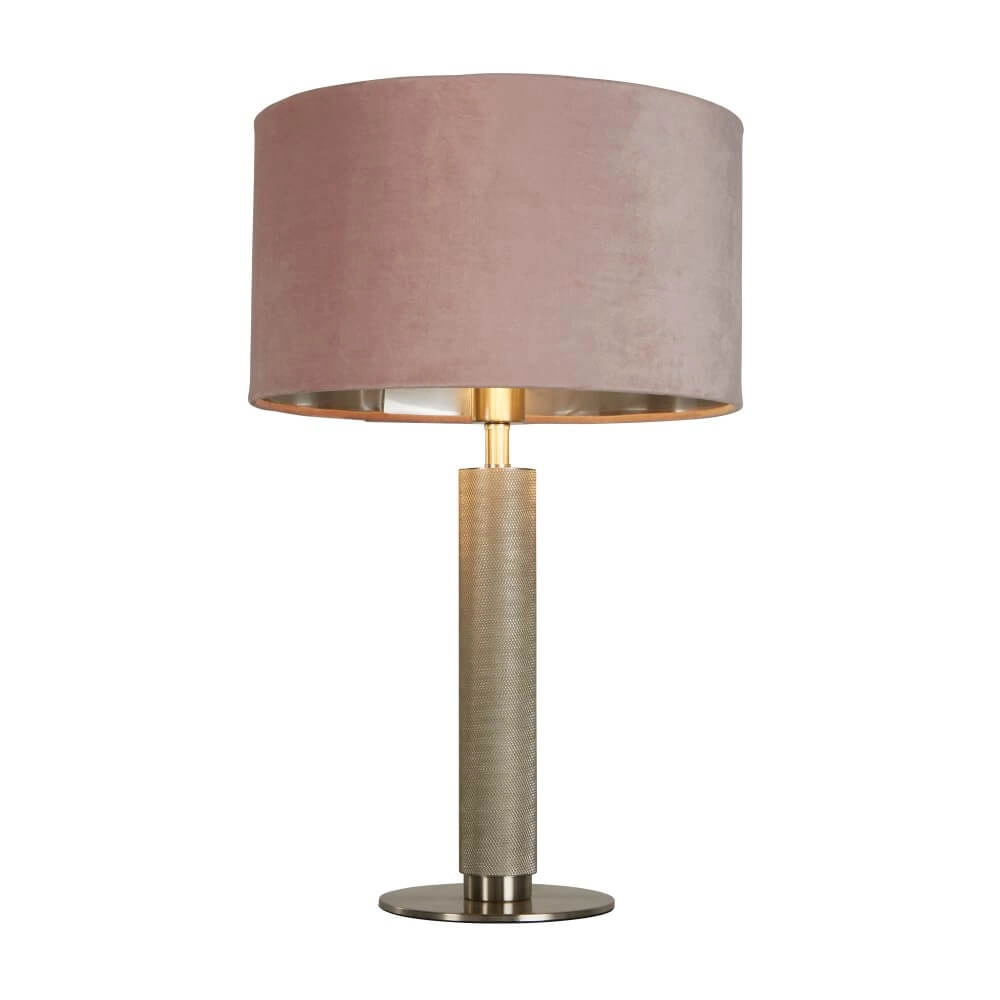 Gouden tafellamp London met roze kap Searchlight 5053423248431