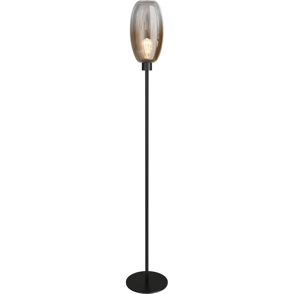Glazen vloerlamp Olive 1x E27 - zwart