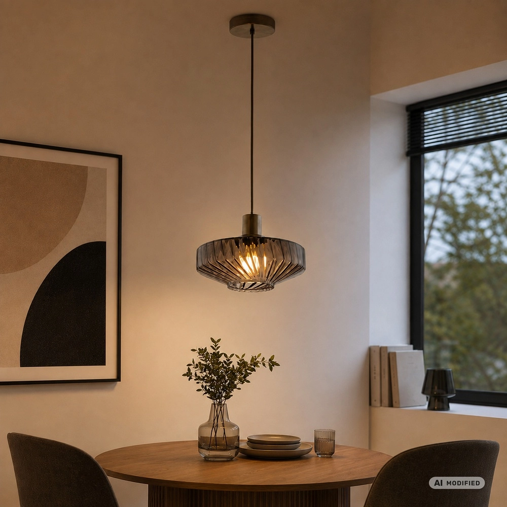 Unieke hanglamp Lyn koffie bruin Ø 28cm Brilliant 4004353476990