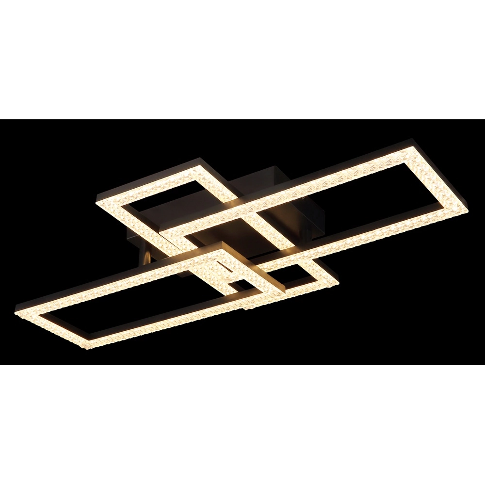 Zwarte design plafondlamp Sapena met kristal Globo 9007371453559