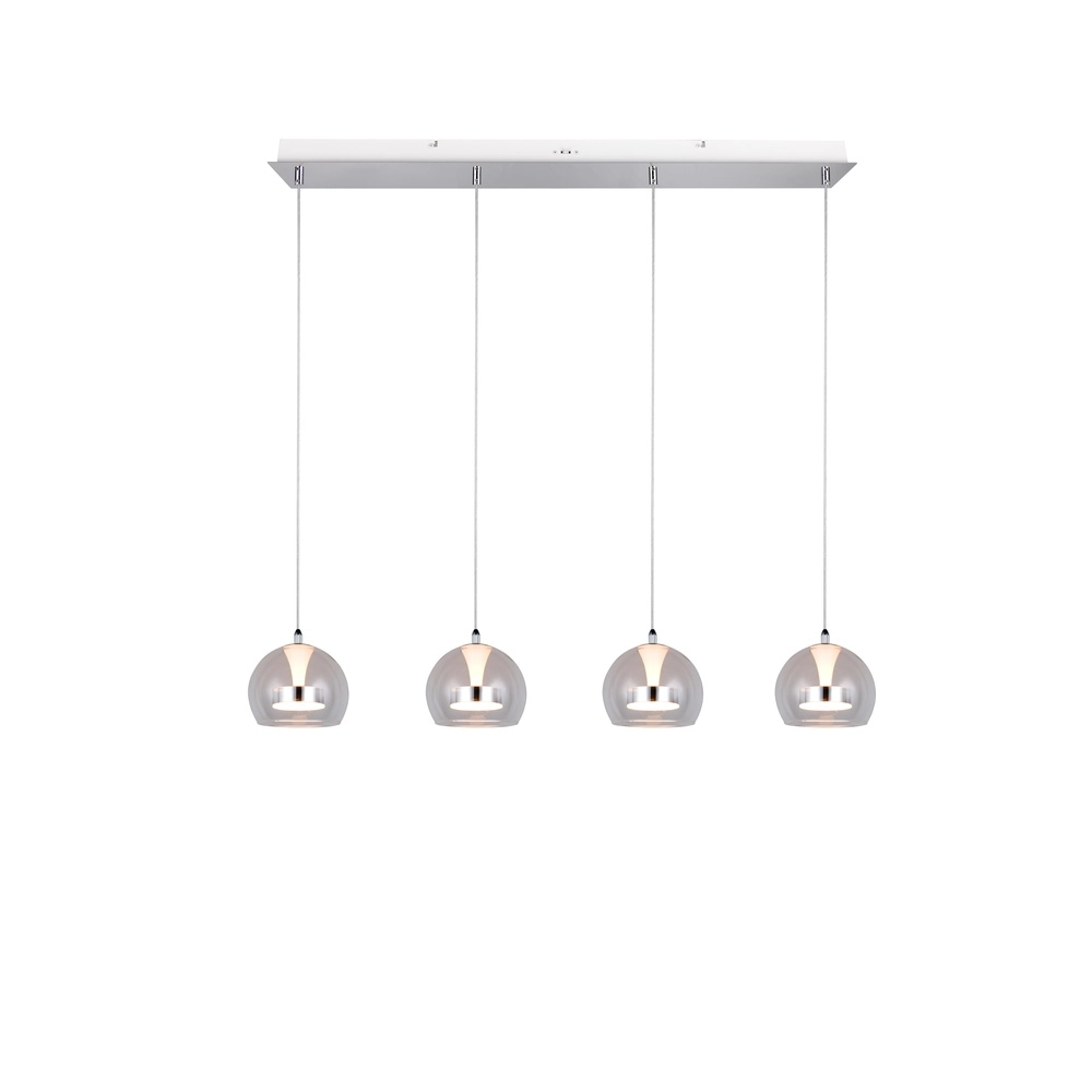 Hanglamp Flynt 4-lichts chroom Trio 4017807671018