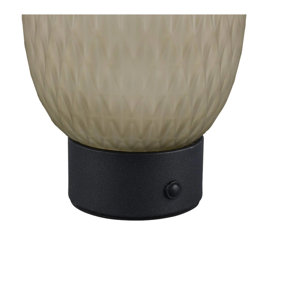 Tafellamp Facette zwart met groen glas Trio 4017807643565