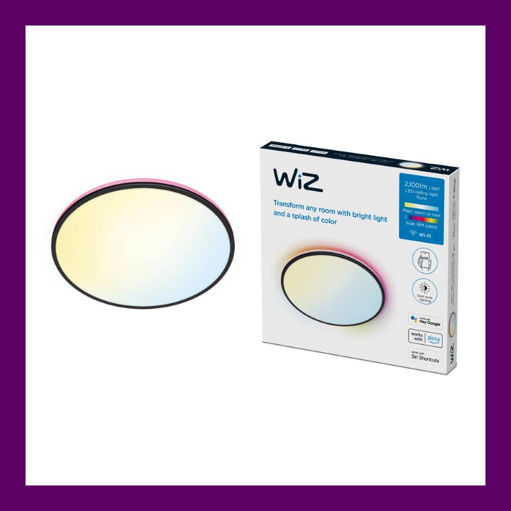 Slimme plafonnière Rune Ø 40cm - zwart WiZ 8719514554290