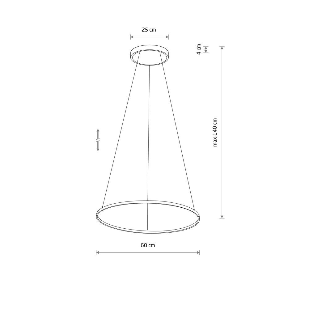 Design hanglamp Circolo Led wit Ø 60cm horizontaal Lyora 5903139116046