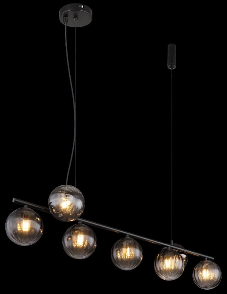 7-lichts hanglamp Dallerta smoke glas Globo 9007371452576