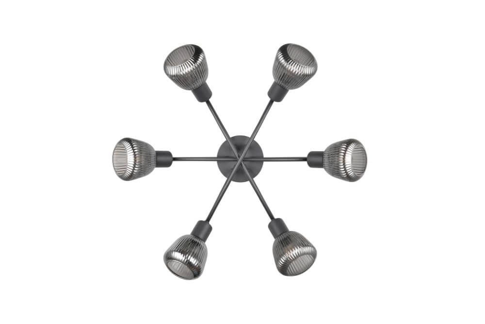 Plafondlamp Tarifa met geribbeld glas Trio 4017807615869