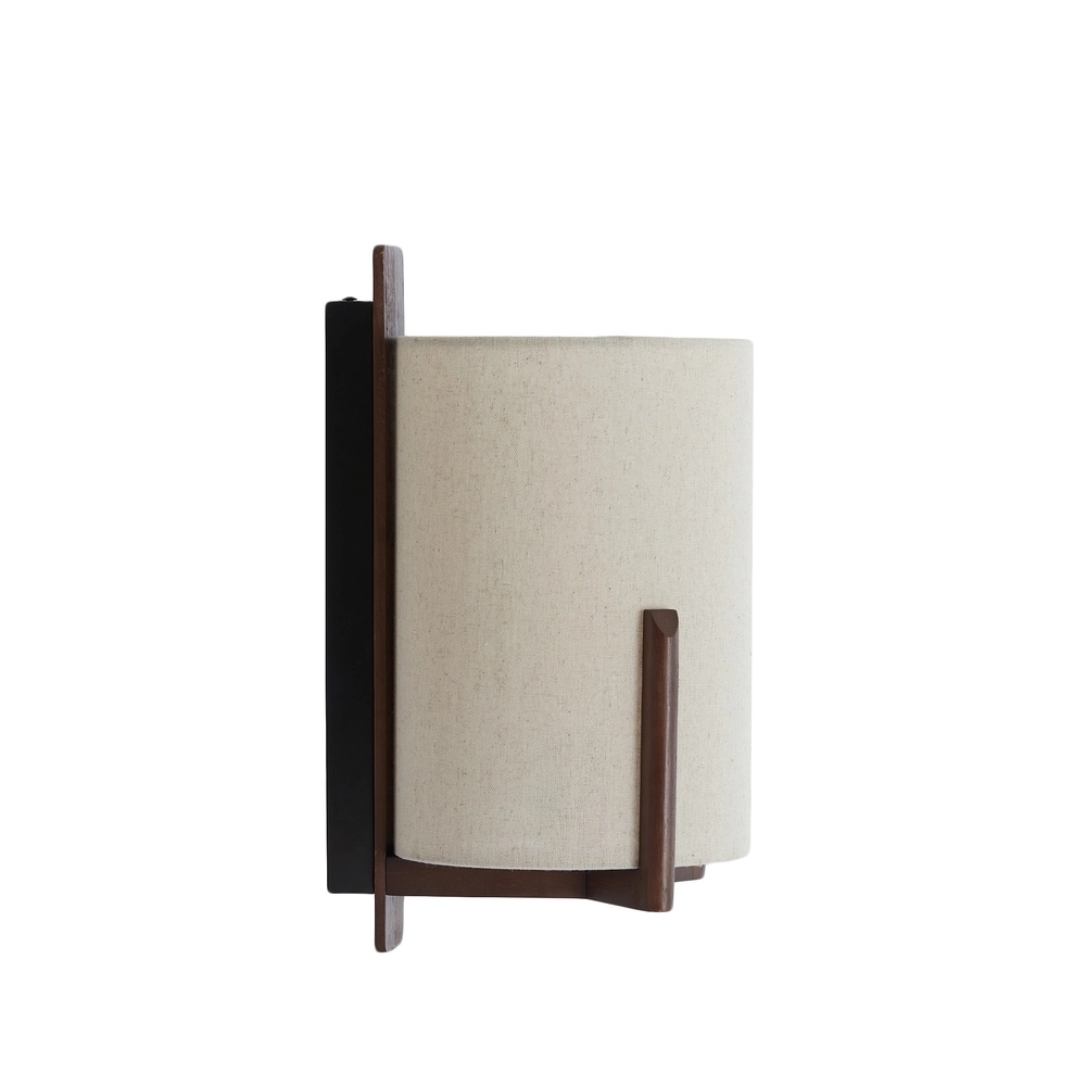 Danish design wandlamp Litto walnoot bruin met linnen Light & Living 8717807792732