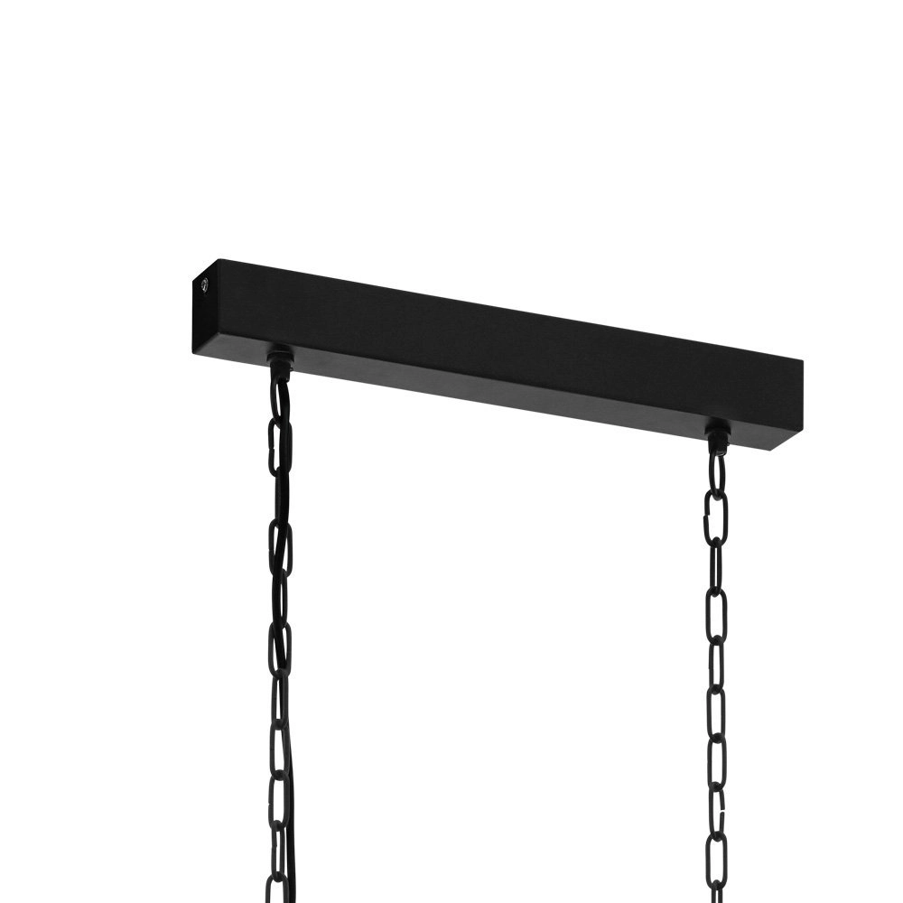 Landelijke eetkamerlamp Oldbury 3-lichts houtbruin met zwart Eglo 9002759440862