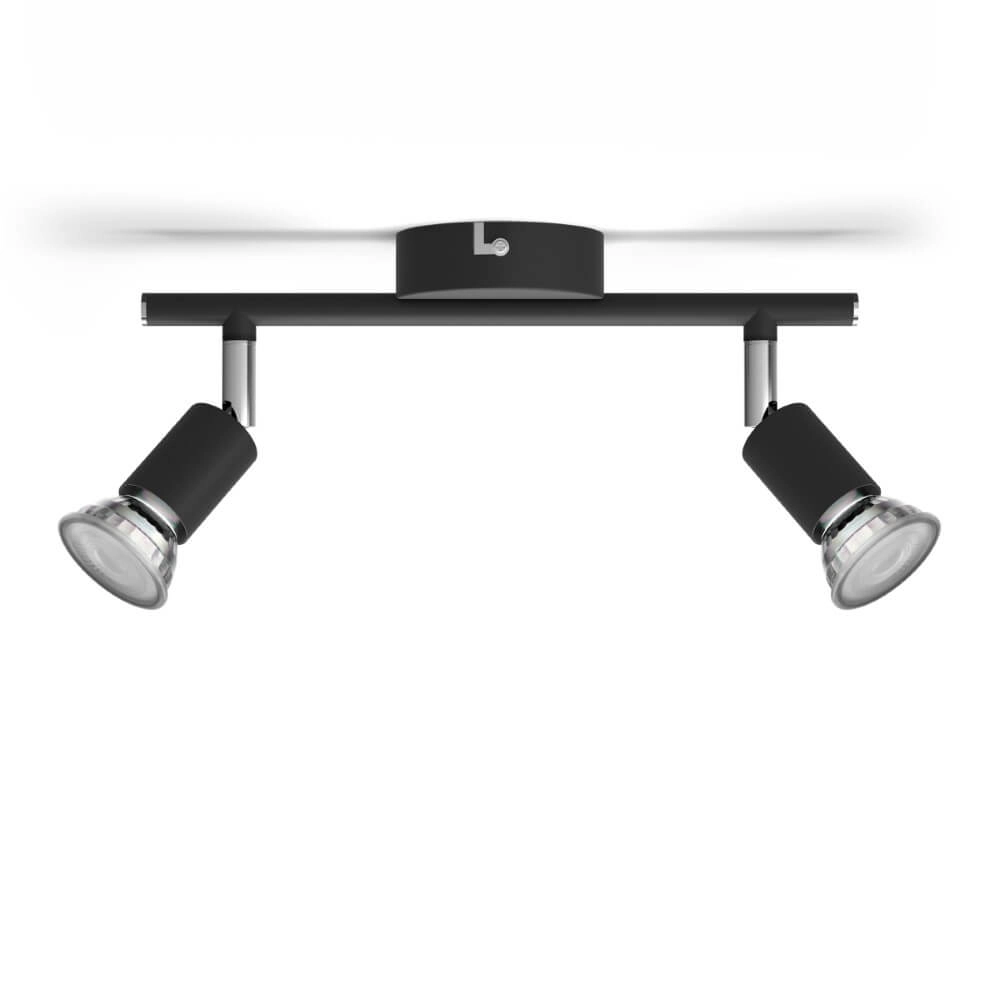 Zwarte plafondspot Limbali 2x GU10 Zwarte plafondspot Limbali 2x GU10