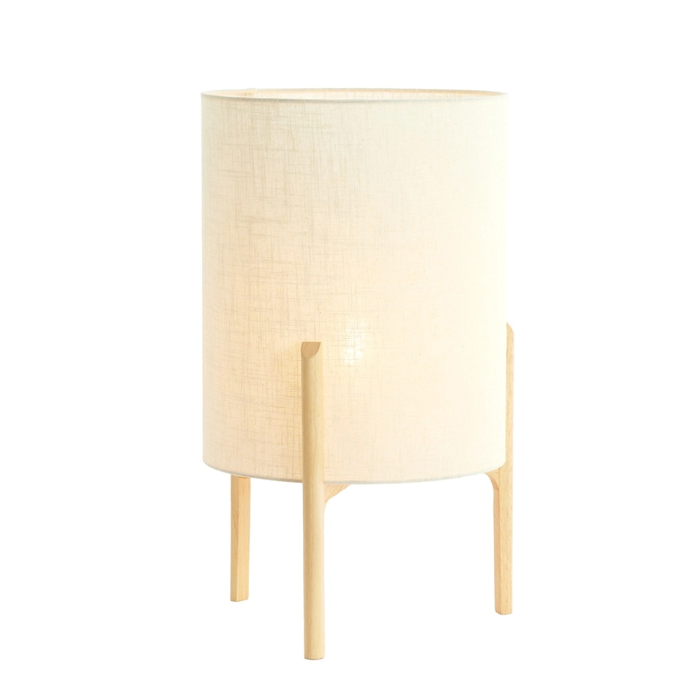 Schemerlamp Litto Ø 35cm - houtlook met naturel linnen Light & Living 8717807792725