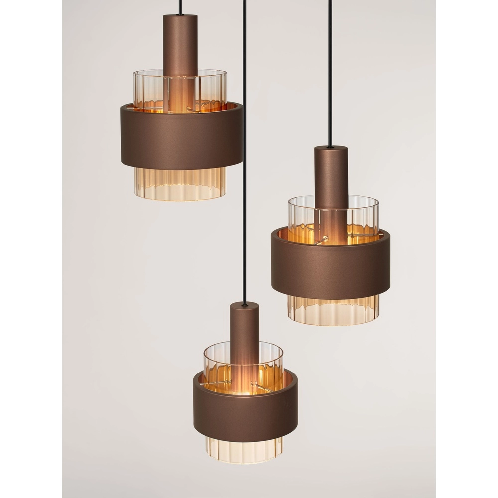 Moderne hanglamp Serena 3-lichts koffie bruin Lyora 5212063501140