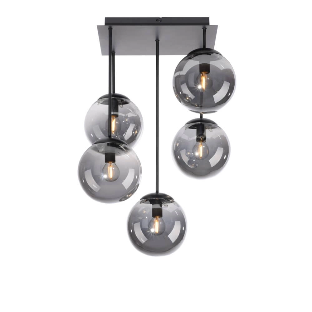 5-lichts plafondlamp Big Widow zwart Just Light 4043689988371