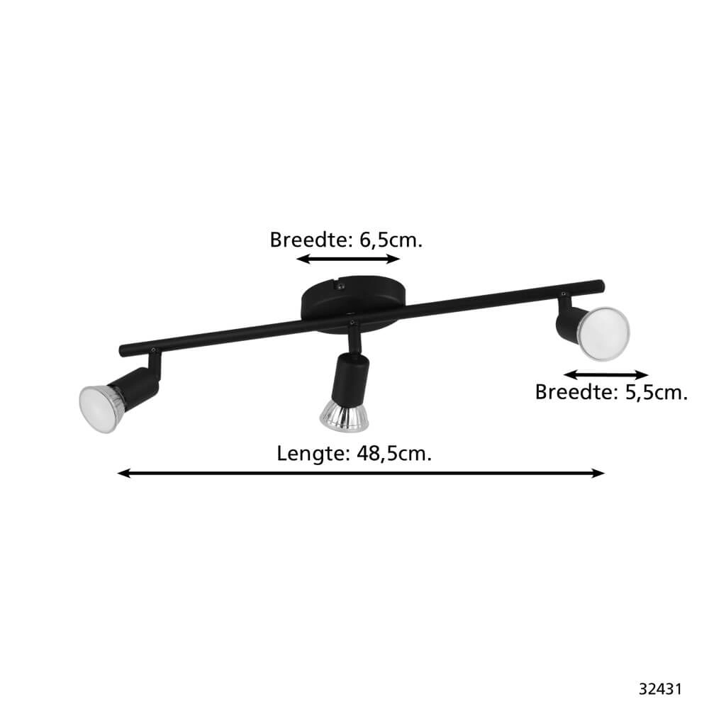 3-lichts opbouwspot Buzz-Led Eglo 9002759324315