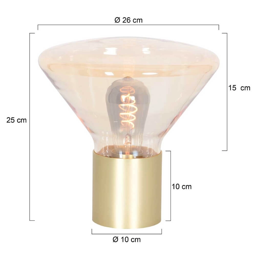 Tafellamp Ambiance goud met amber glas Steinhauer 8712746165067