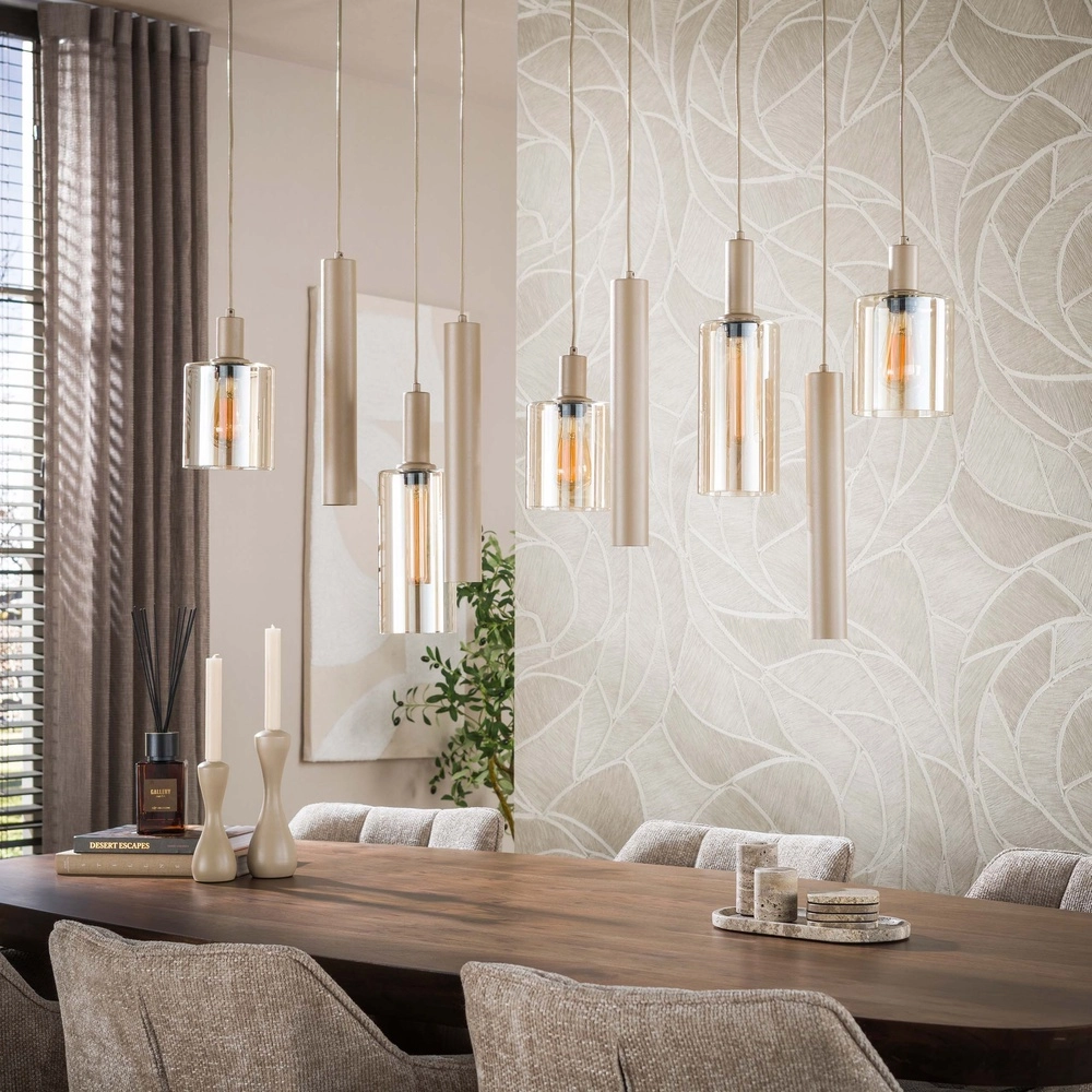 Design hanglamp Sepiora 9-lichts zand bruin Lyora 8716803515307