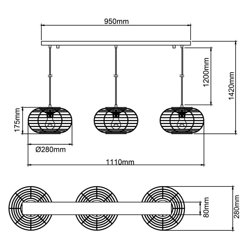 Rotan eettafel hanglamp Woodball Brilliant 4004353413797