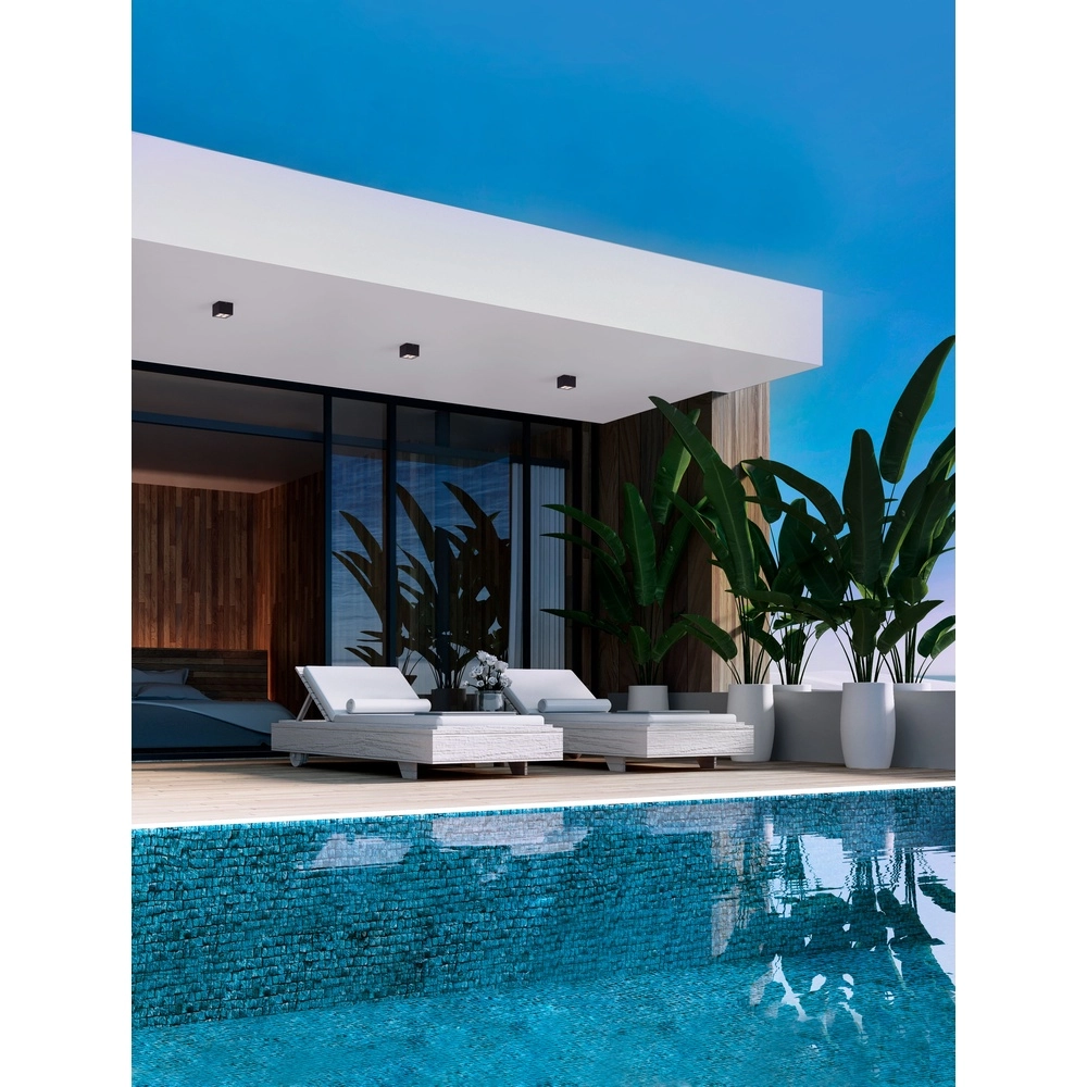 Plafondlamp Jax vierkant 8cm antraciet Lyora 5212017470591